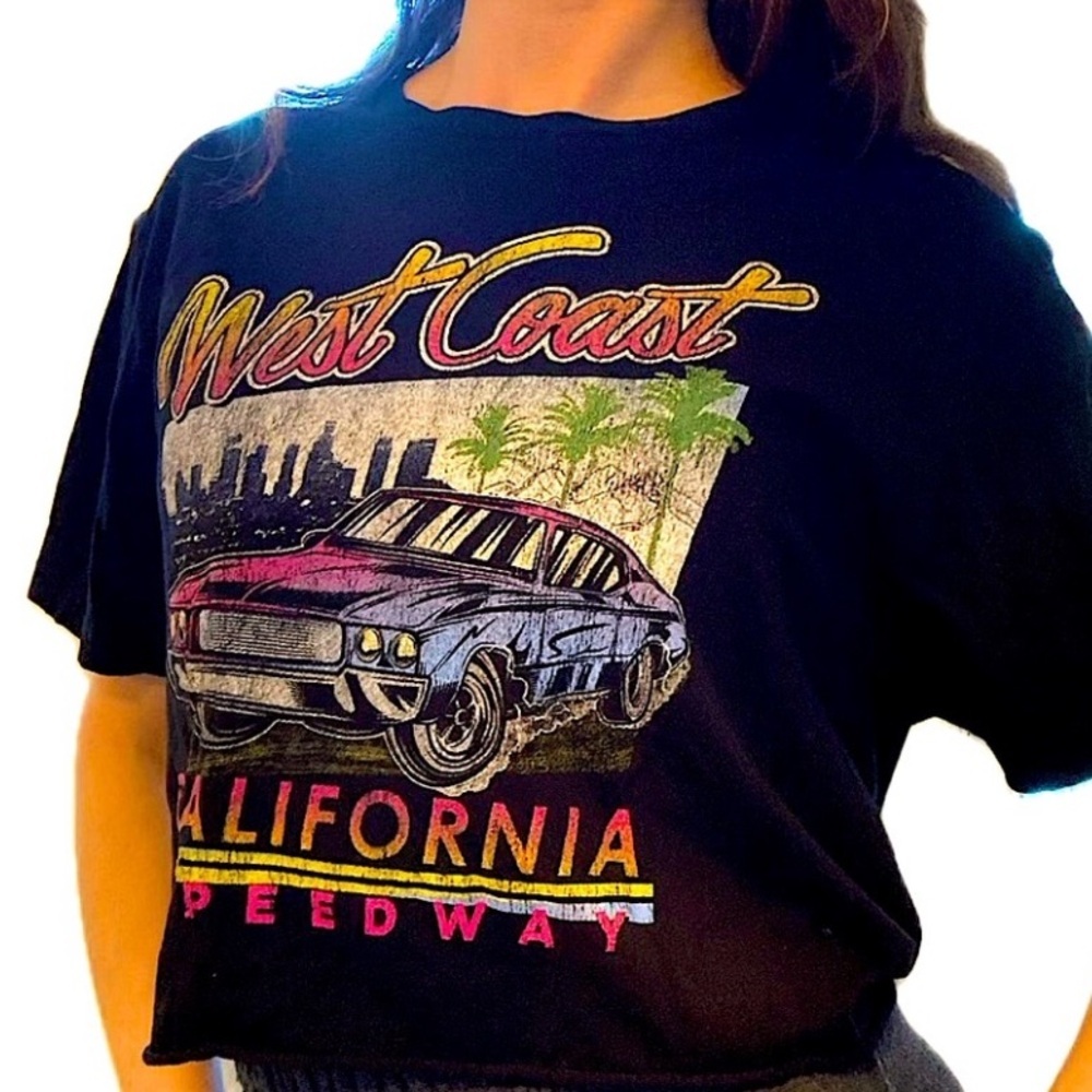West coast customs authentic ladies crop top size large cropped top tee VINTAGE!